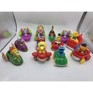 Sesame Street Vehicles Toys Lot of 12 Illco McDonalds Tyco Bert Ernie FraggleVTG